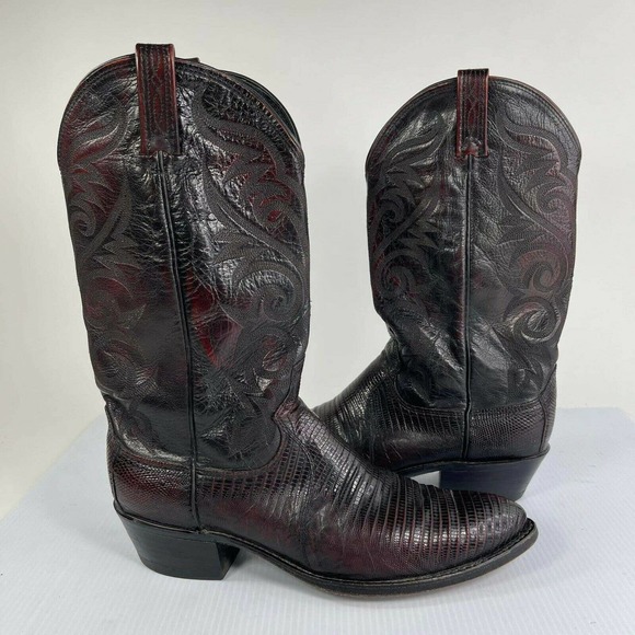 Dan Post Mens Black Cherry Teju Lizard 